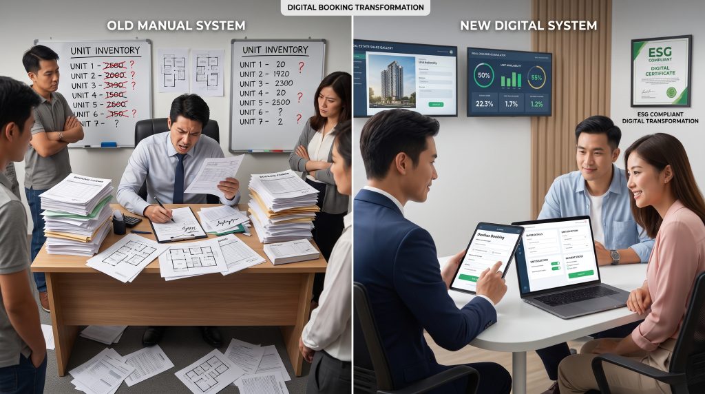 Property Sales Booking Gaps: 6 Proven Fixes System Malaysia Digital property booking form replacing paper-based sales booking process