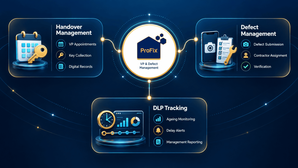 VP Management System Malaysia: 5 Proven Defect Lifecycle Wins ProFix - VP management system Malaysia dashboard connecting handover, defects, and DLP tracking